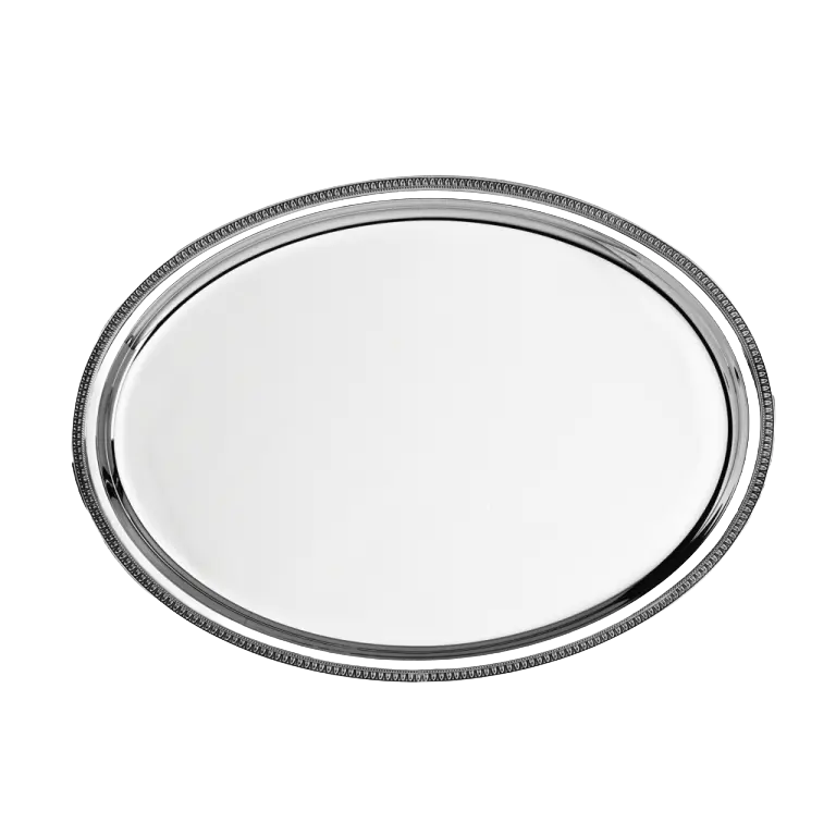 Tavă din Argint 925, Design Oval, Model Impero, 24 x 17 cm