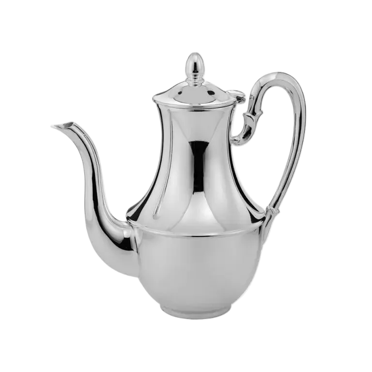 Cafetieră din Argint 925, Model Ponchielli, 6 Persoane, Mâner Argint Masiv, 18 cm