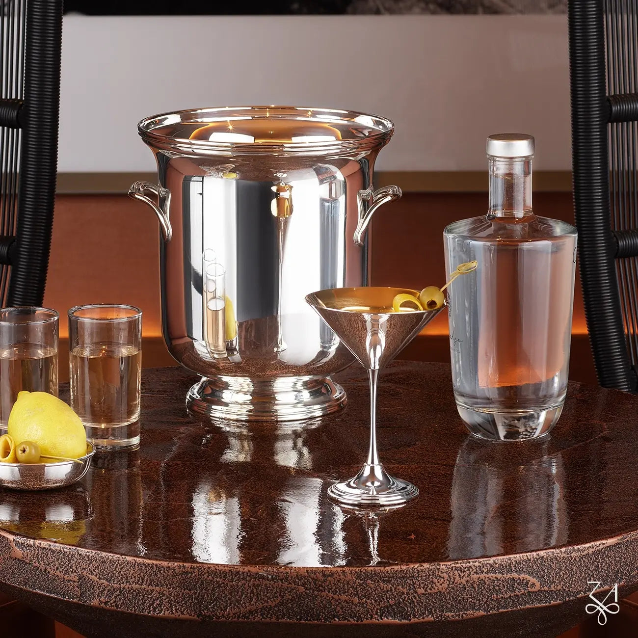 Cupă Martini din Argint 925 cu Interior Aurit, 12 cm, Handmade Italia