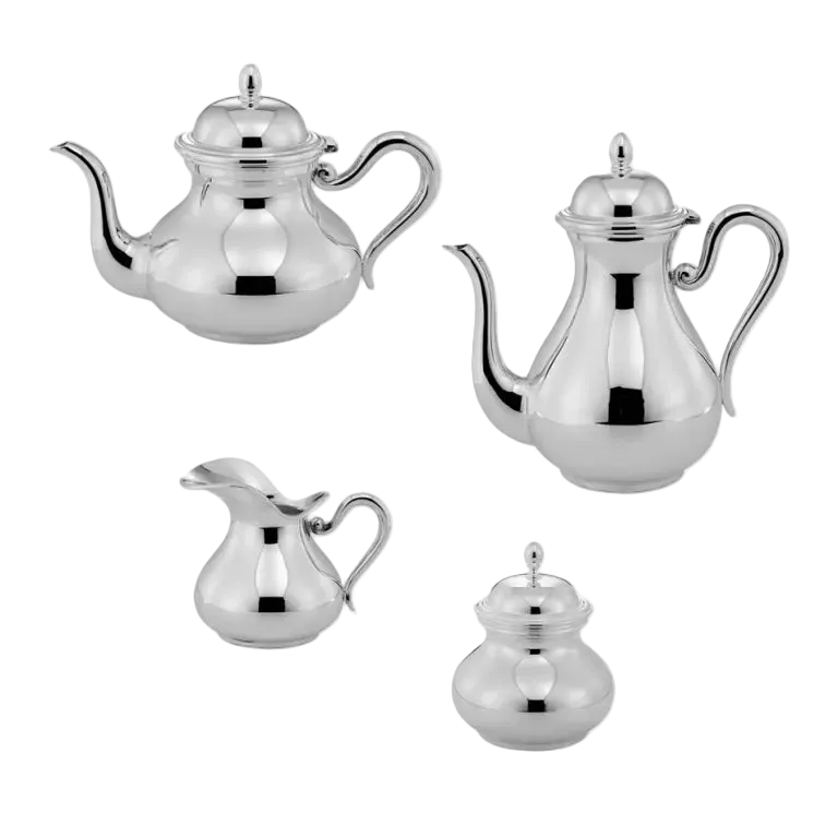 Set Cafea și Ceai Donizetti din Argint 925, 6 Persoane, 4 Piese, Finisaj Lucios