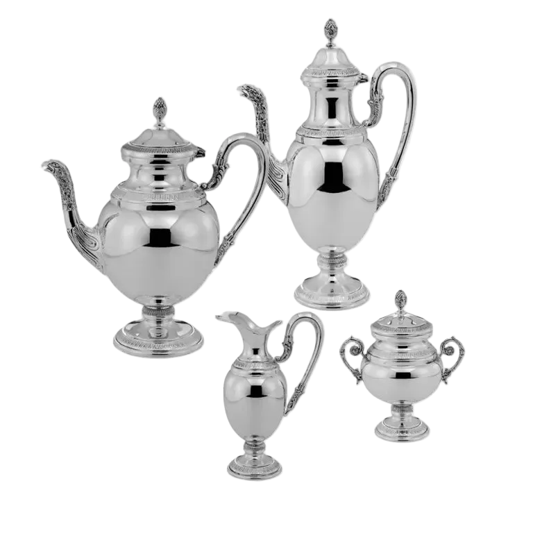 set cafea si ceai Impero argint 925