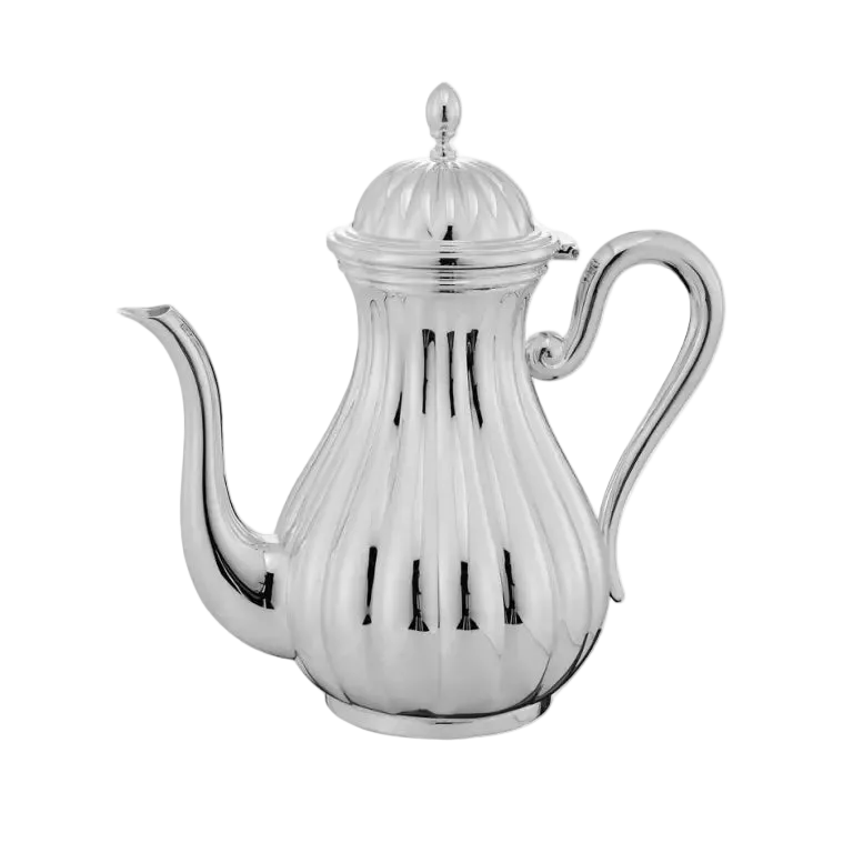 Cafetieră din Argint 925, Model Meridiani, 6 Persoane, Mâner Argint Masiv, 21 cm