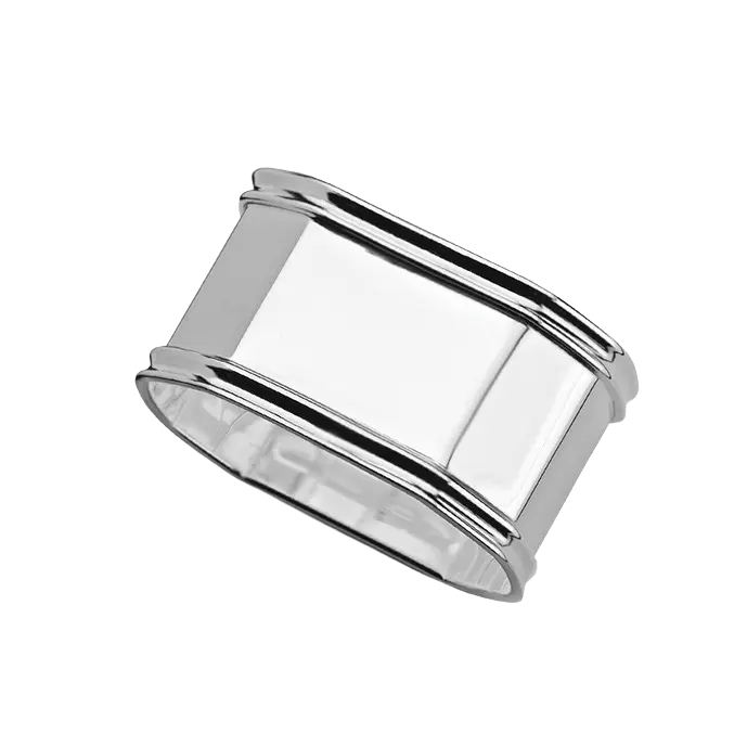 Inel Șervețel Octogonal din Argint 925, Model Inglese, 3 x 5.5 cm, Finisaj Lucios