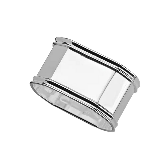 Inel Șervețel Octogonal din Argint 925, Model Inglese, 3 x 5.5 cm, Finisaj Lucios