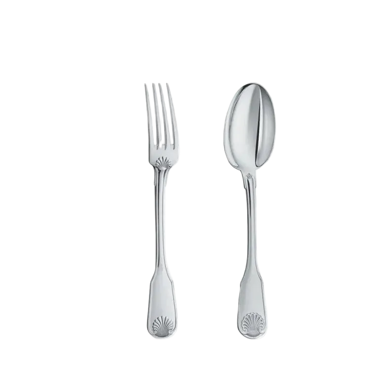 Set Cadou pentru Bebeluși Tacâmuri din Argint 925, Model Barocco, 2 Piese