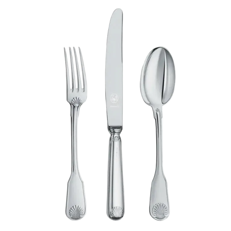 Set Cadou pentru Bebeluși Tacâmuri din Argint 925, Model Conchiglia