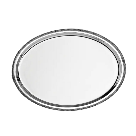 Tavă din Argint 925, Design Oval, Model Impero, 24 x 17 cm