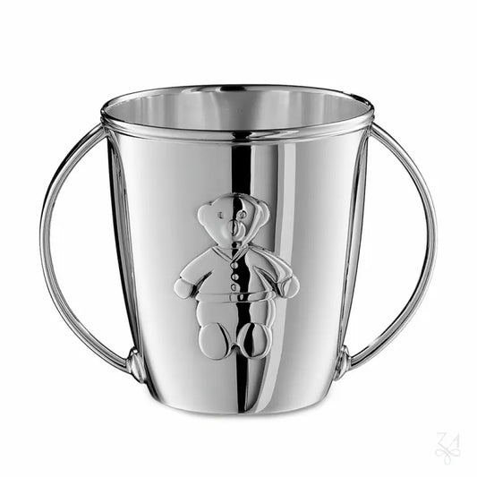 Cană pentru Bebeluși din Argint 925, cu Două Mânere, Model Kikko, 5.5 cm