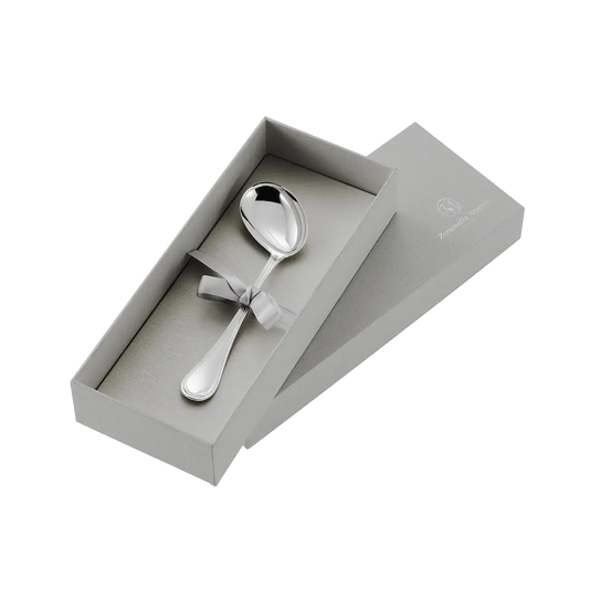 Linguriță pentru Bebeluși din Argint 925, Model Bear Kikko, Design Îndoit, 14 cm, 30g