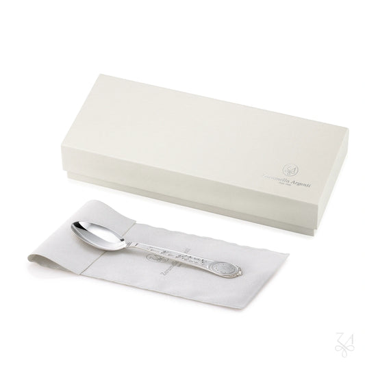 Linguriță pentru Bebeluși din Argint 925, Model Little Chick and Clock, Personalizabilă