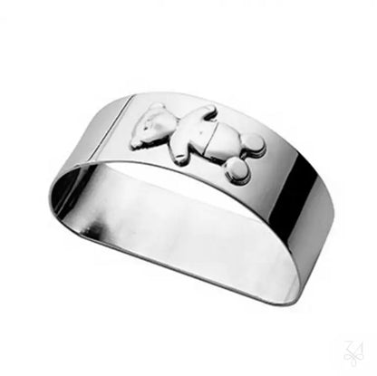 Set Cadou pentru Bebeluși din Argint 925, Model Kikko, 3 Piese (Cană, Linguriță Curbată, Inel Șervețel)