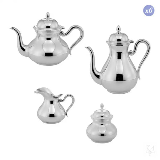 Set Cafea și Ceai Donizetti din Argint 925, 6 Persoane, 4 Piese, Finisaj Lucios