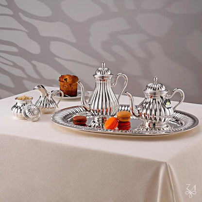 Set Cafea și Ceai Meridiani din Argint 925, 6 Persoane, 4 Piese, Finisaj Lucios