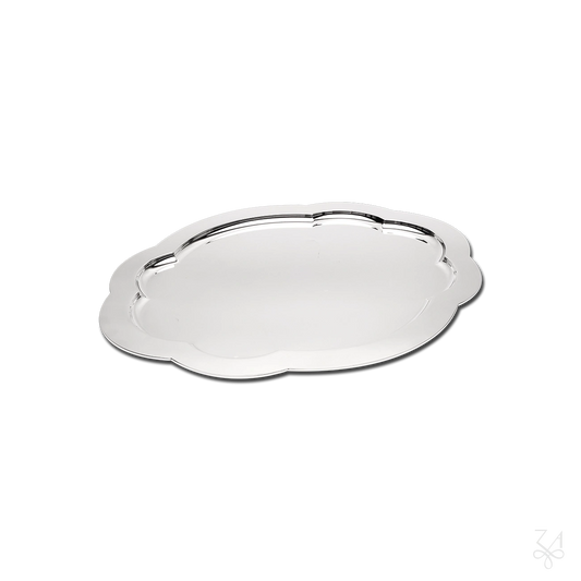 Tavă Argintată, Design Oval, 47 x 38 cm